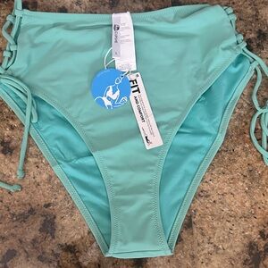 Cupshe Aqua High-Waisted Bikini Bottom